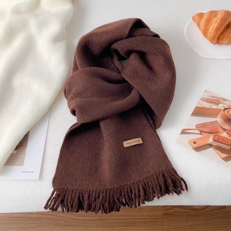 Autumn and winter tassel knitted scarf warm student instant noodle scarf