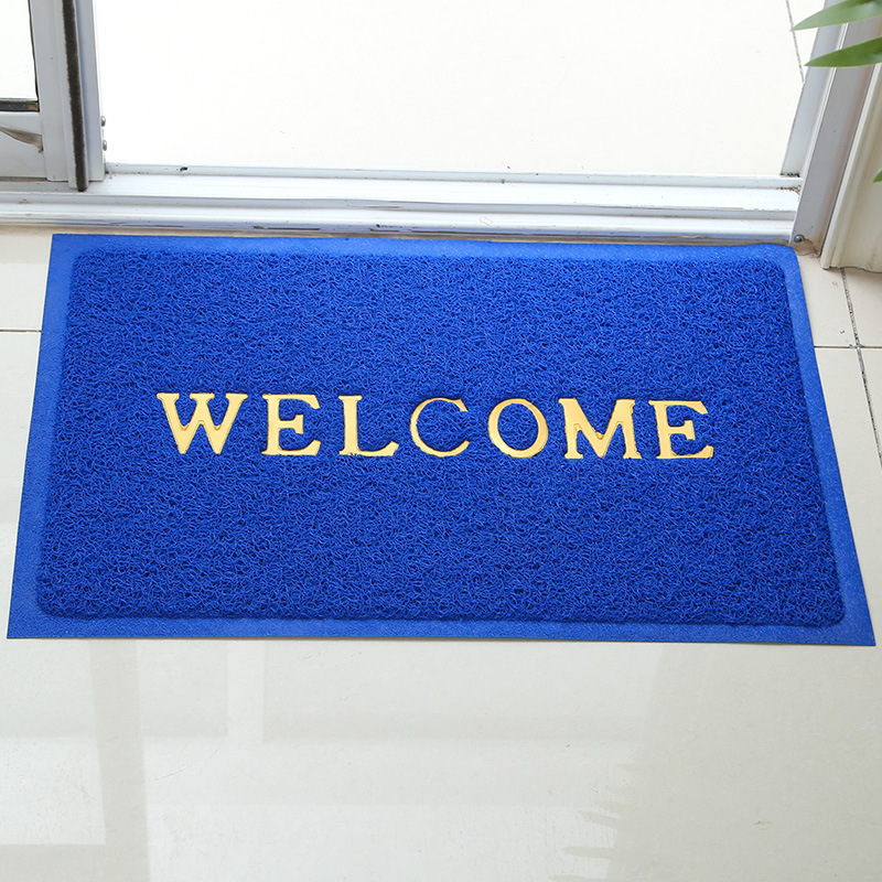 Silk coil floor mat printed English welcome entrance mat door mat