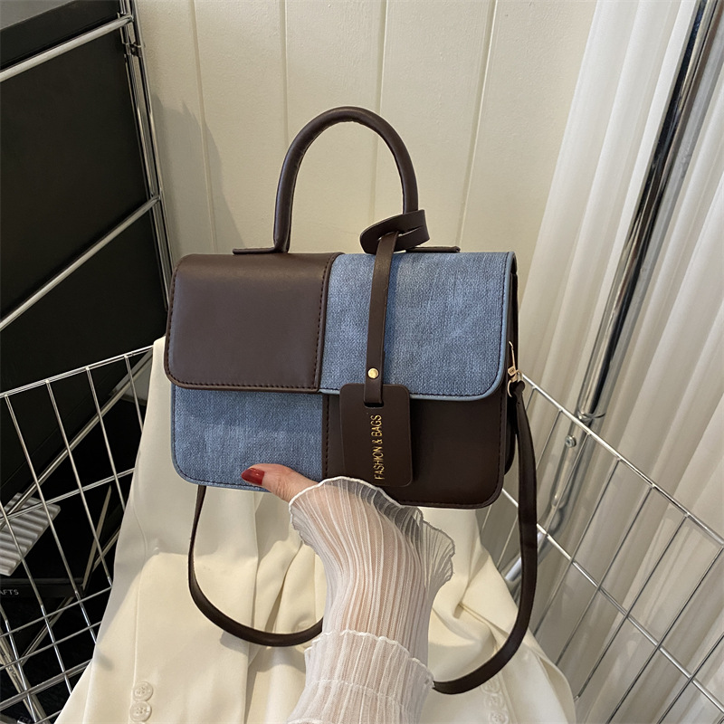 Patchwork Texture Handbags 2023 Summer Commute Shoulder Crossbody Bags Small Square Bags