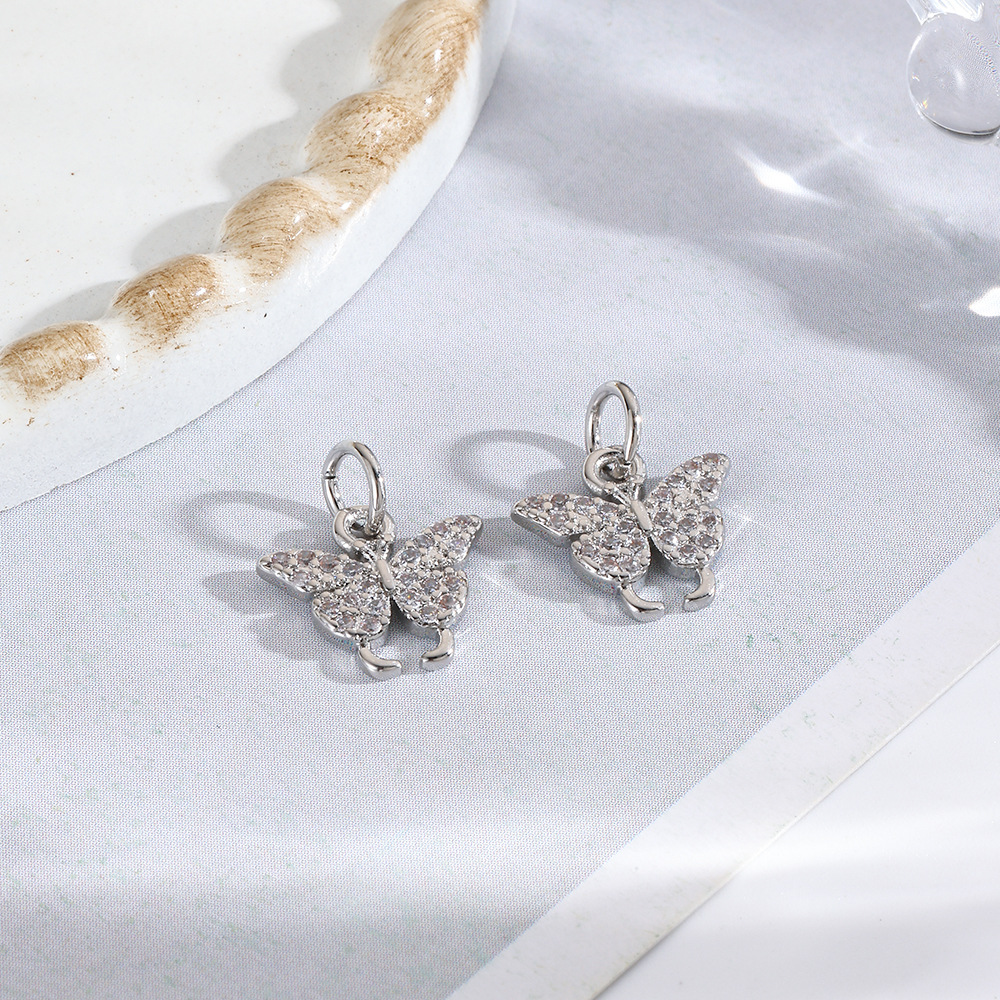 Niche simple set zircon butterfly & bow pendant DIY handmade necklace bracelet earring pendant jewelry accessories materials