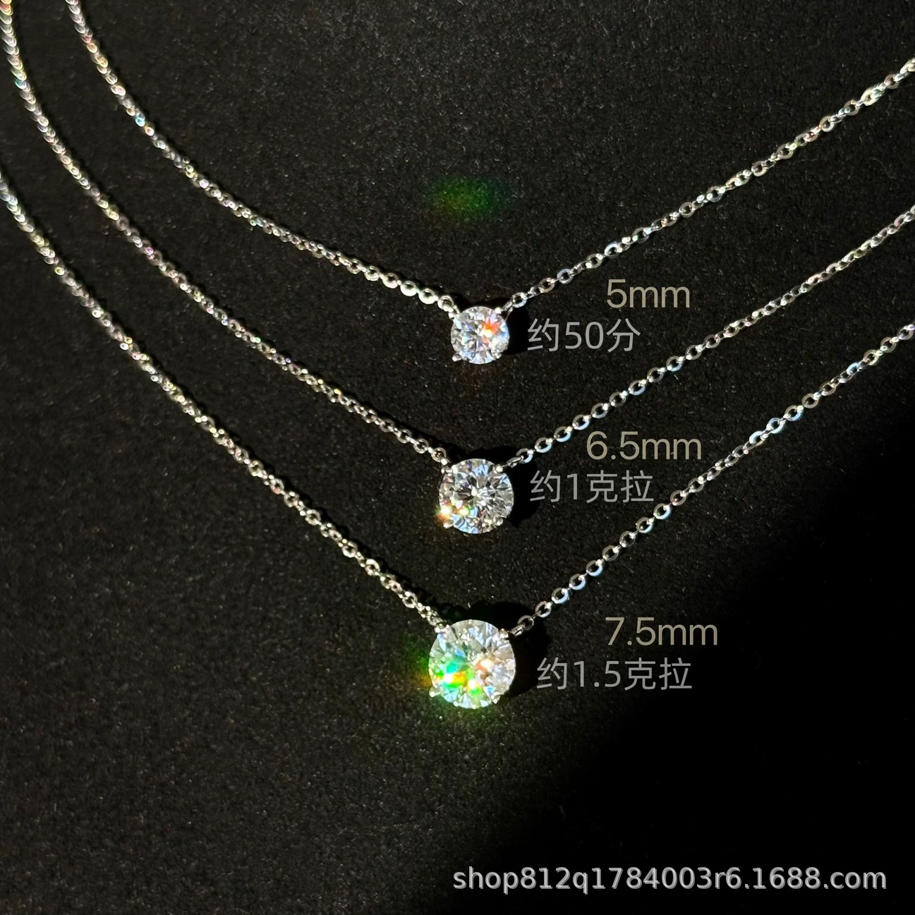 All solid silver flash single diamond minimalist necklace simple nose diamond锁骨 chain for women
