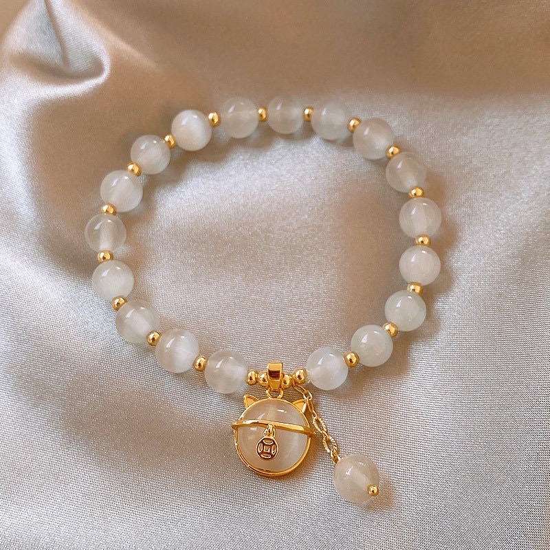 Baroque freshwater pearl zircon bracelet cat head bracelet hand jewelry for women