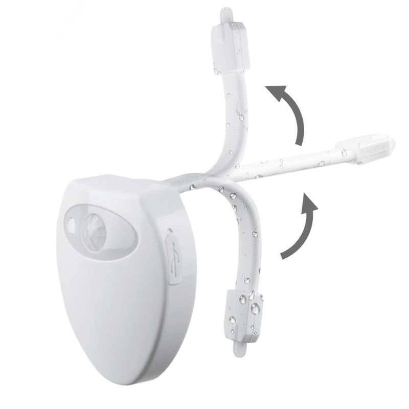 New 8-color human body induction toilet light LED night light USB rechargeable bathroom toilet lighting atmosphere light