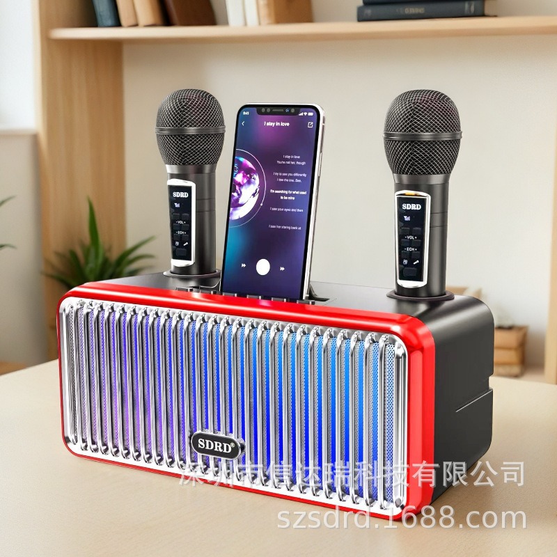 SD319PRO Bluetooth Speaker Portable Outdoor Karaoke Speaker Dual Microphone All-in-One Children's Microphone