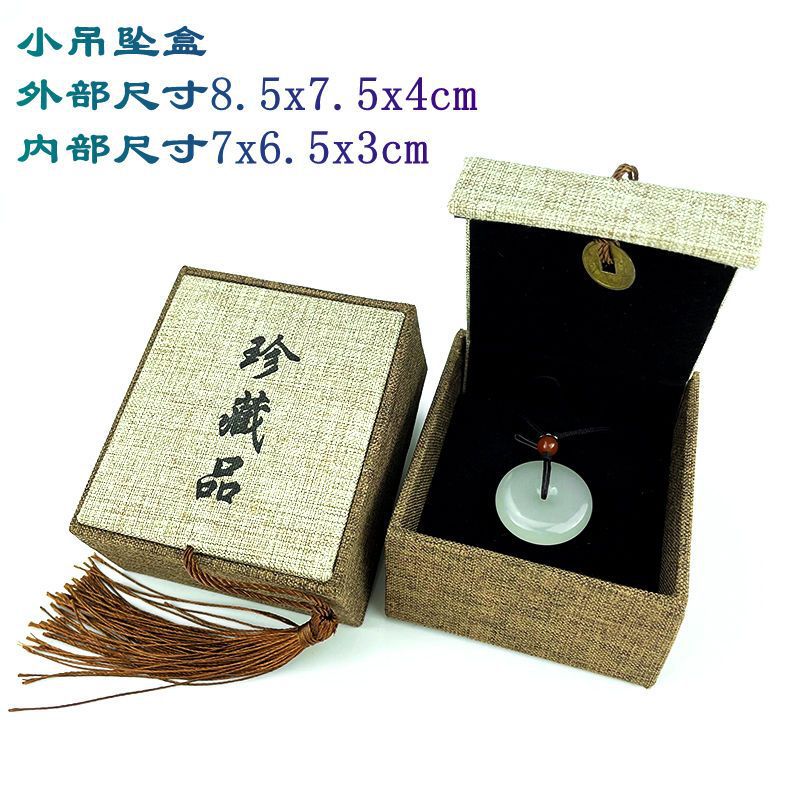 Jewelry Jade Jewelry Box Linen Tassel Hand Piece Pendant Box Jade Bracelet Box