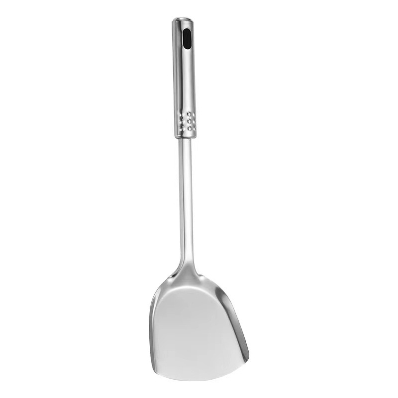 Stainless steel kitchen spoon and spatula set, kitchen restaurant wok spatula, soup spoon, strainer spoon, rice spoon, frying spatula, seven-piece cooking tool set