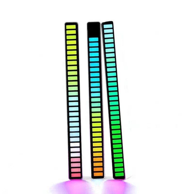 RGB Bluetooth Sound Pickup Light Voice Control APP Induction Light LED Desktop Car Atmosphere Light Music USB Rhythm Light
