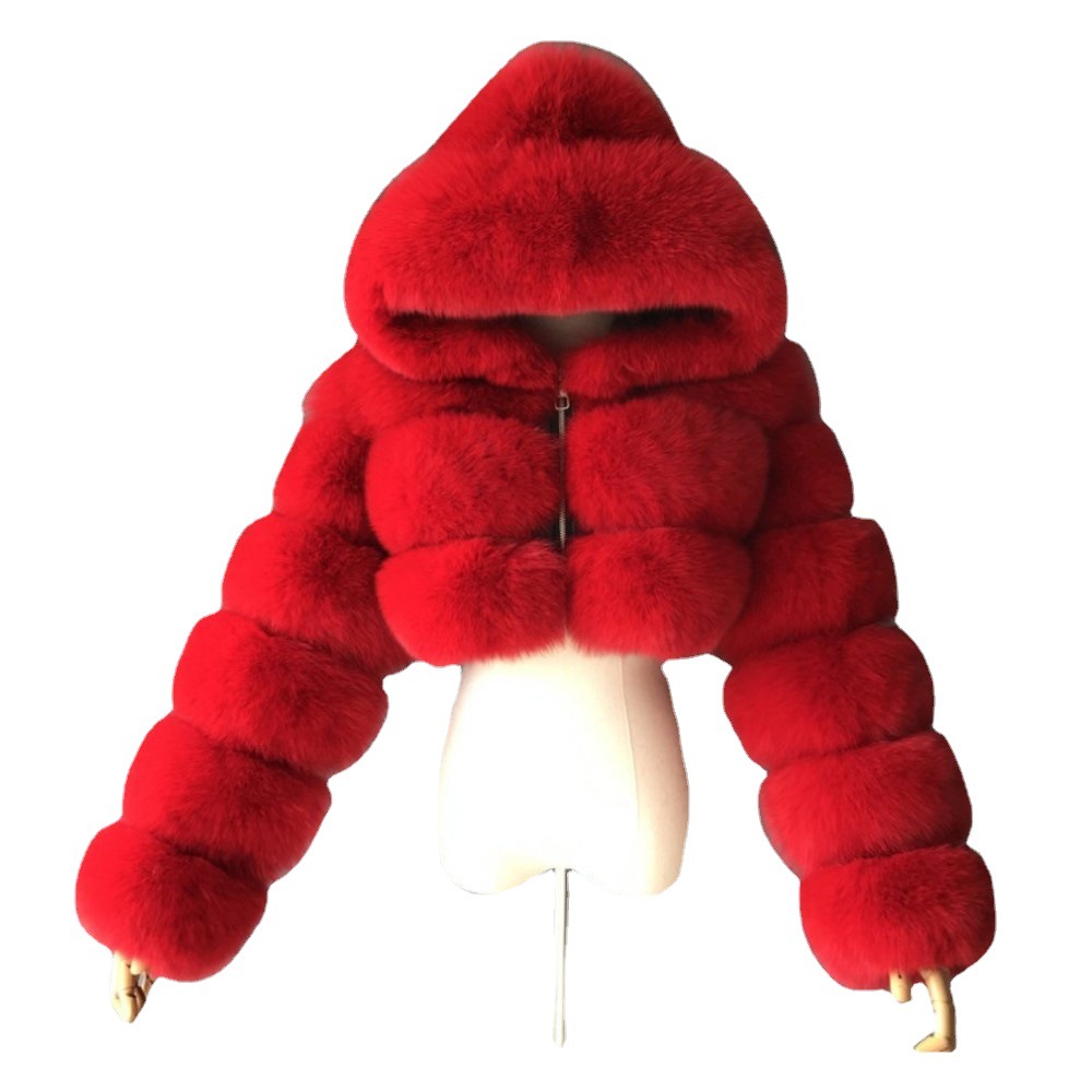 Faux fur jacket new faux fur coat Haining short faux fur jacket
