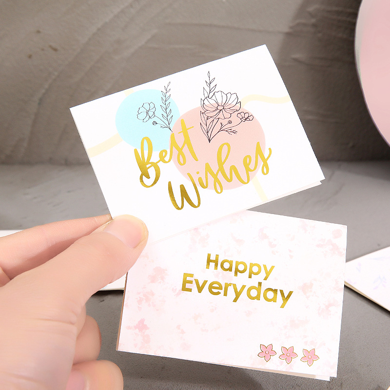 Gold foil greeting card birthday gift card flower shop gift card blessing greeting card