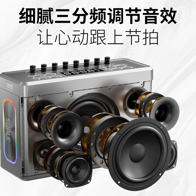 Shenlaike S1128 Digital Sound Card Bluetooth Speaker Outdoor High Power Square Dance Audio Portable Speaker