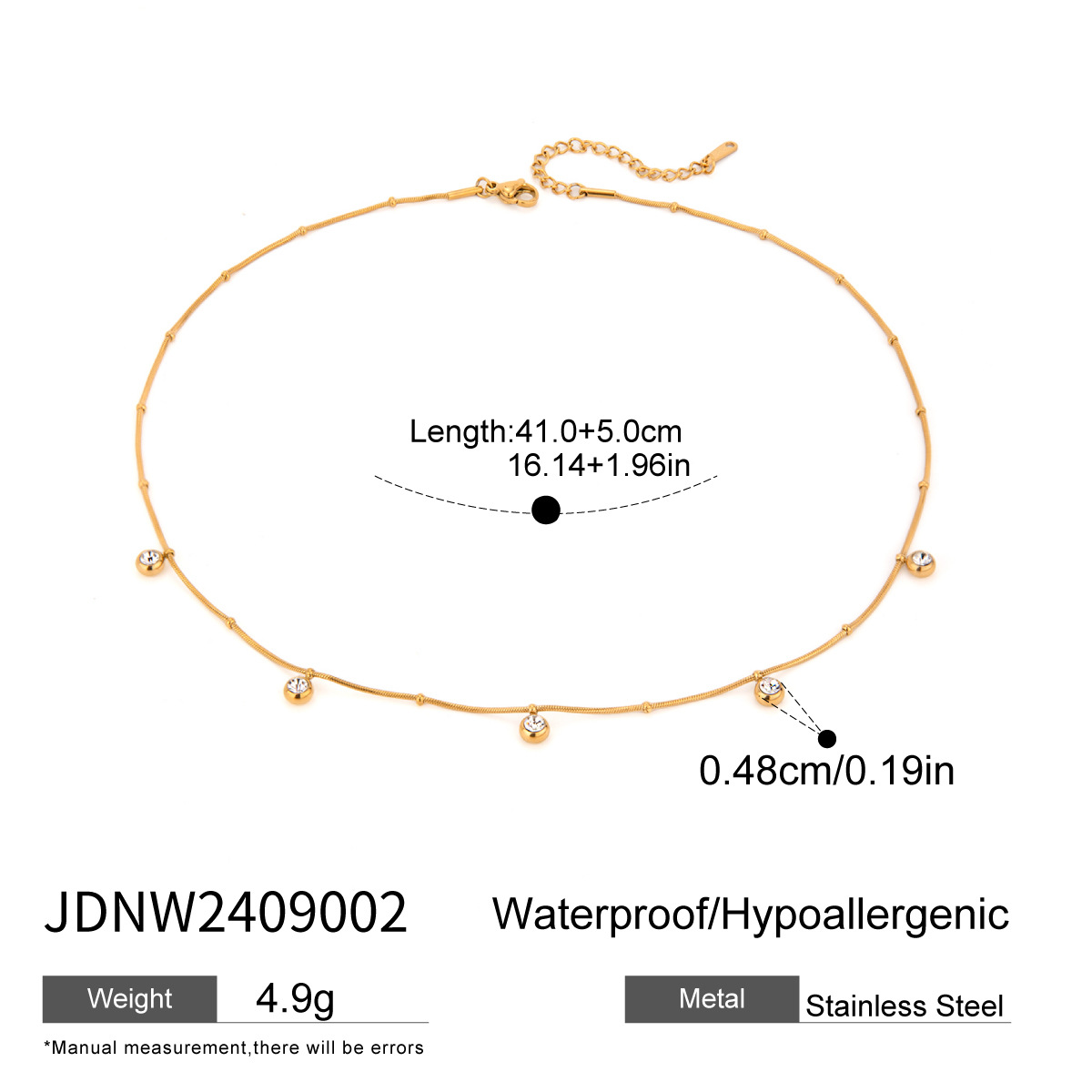Jieding stainless steel rhinestone star pendant necklace collarbone chain titanium steel accessories