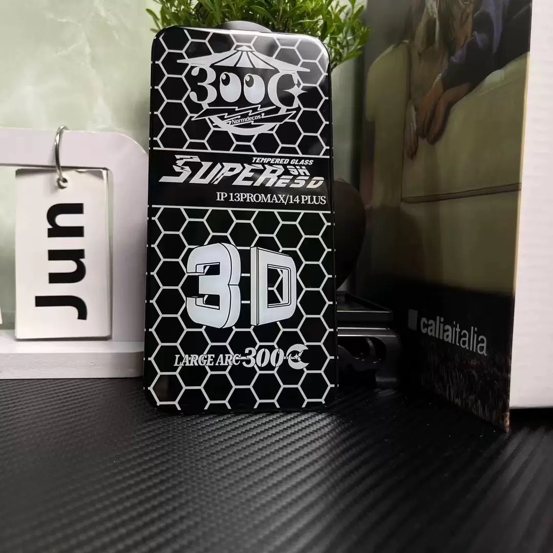 Applicable for Apple 17Promax Electroplated 3D 300C Super Large Arc Edge 16 Tempered Glass Film 15 HD 14 Dust Proof Screen Protector