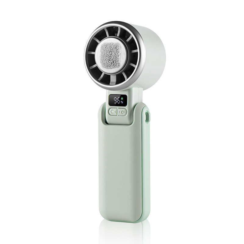 Handheld Fan Ice Compress High Speed Turbo Small Fan USB Charging Fan Portable Cooling Neck Foldable