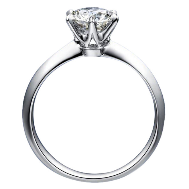 JZ017 Six-claw simulated diamond women's ring 50 points platinum color wedding 1 carat 2 carat 3 carat cubic zirconia ring