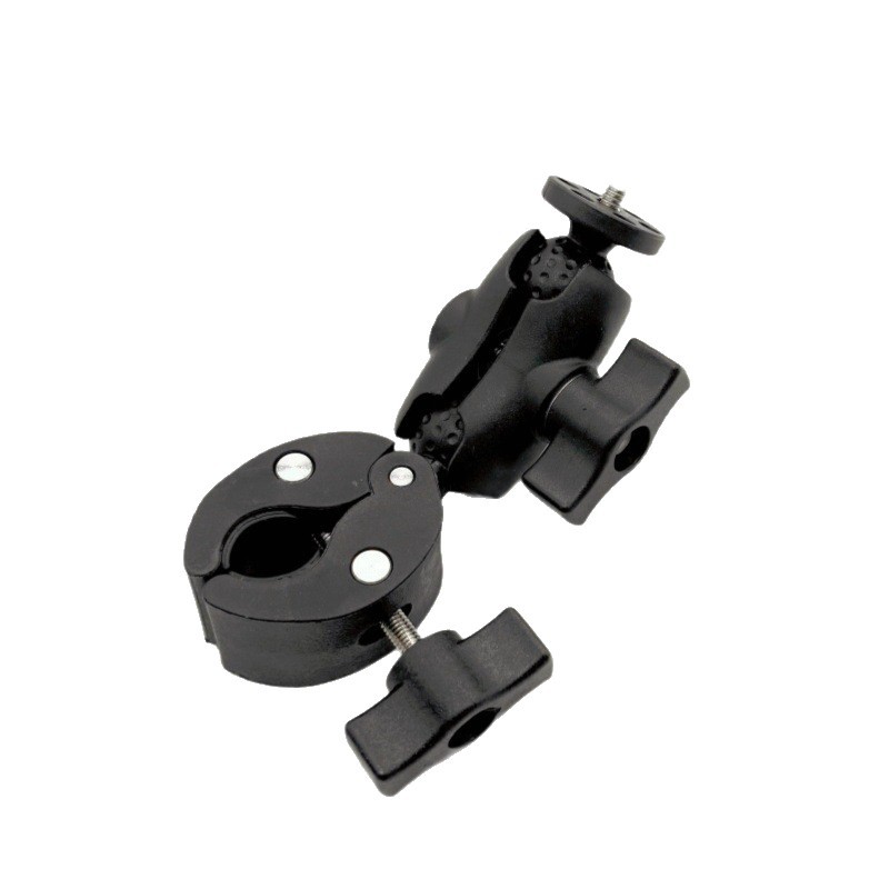 Gopro/DJI/Insta360 Sports Camera Motorcycle Heavy Duty Clamp Riding Fixed Selfie Stick Double Head Crab Clamp