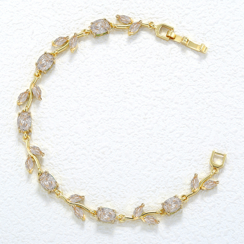 金色白钻郁金香手链(6钻)