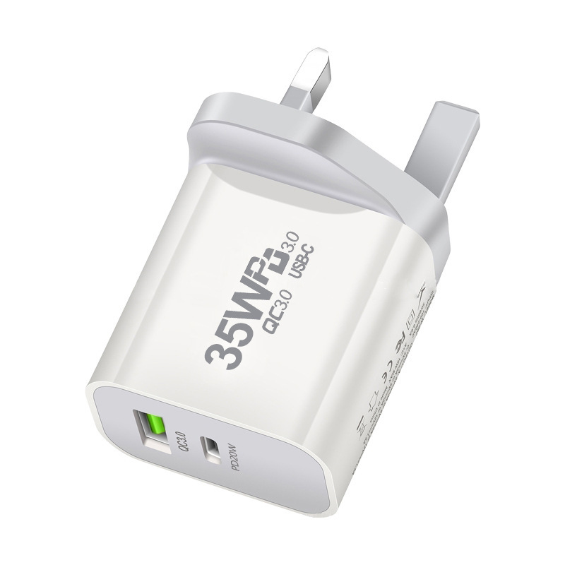 PD35W GaN Charger Applicable Apple 15 Fast Charging Head PD+QC3.0 Dual Port Phone Charging Head