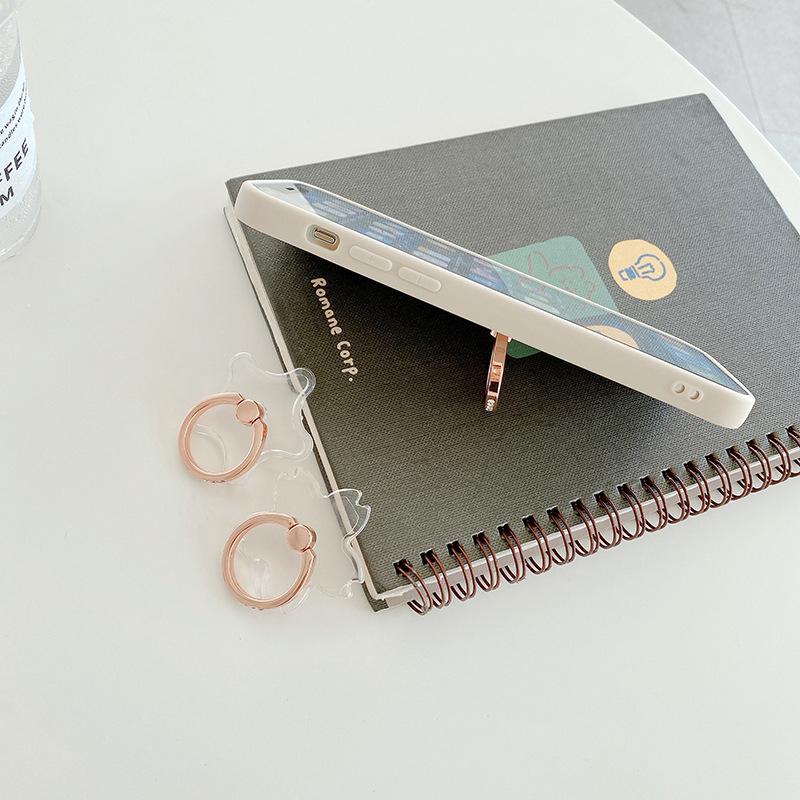 Rhinestone Transparent Ring Stand Rose Gold Ring Diamond Phone Stand Thirteen Crystal Rhinestone Ring Stand