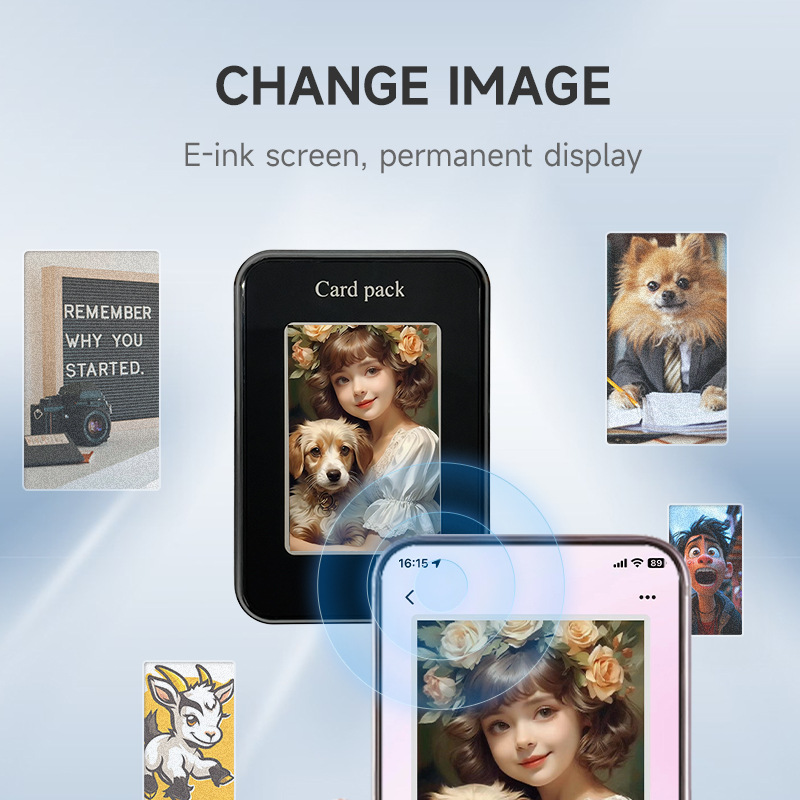 New Four Colors E-Ink Card Holder Stand Magnetic Screen Projection for iPhone Android Phone Series