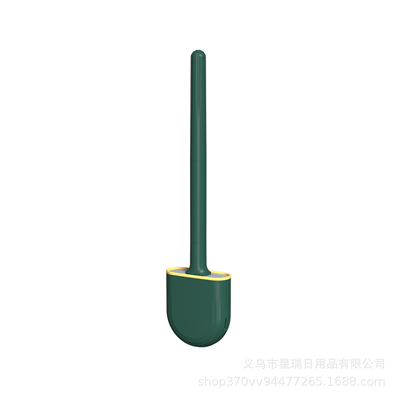 Mini Silicone Toilet Brush, Household No-Dead-Angle Toilet Cleaning Brush, Wall-Mounted, Detachable Bathroom Brush