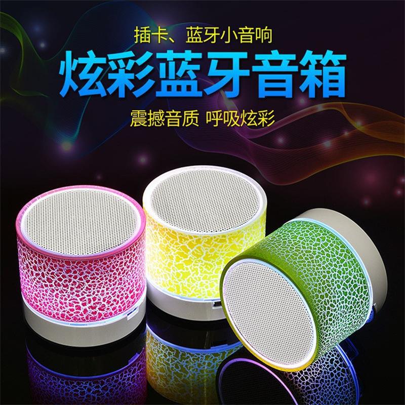 Crackle Bluetooth Speaker USB Card Mini Wireless Subwoofer LED Glow Bass Portable Waterproof