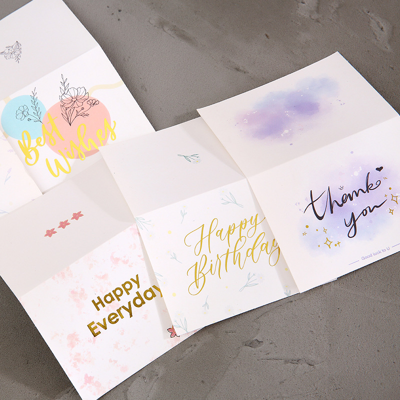 Gold foil greeting card birthday gift card flower shop gift card blessing greeting card