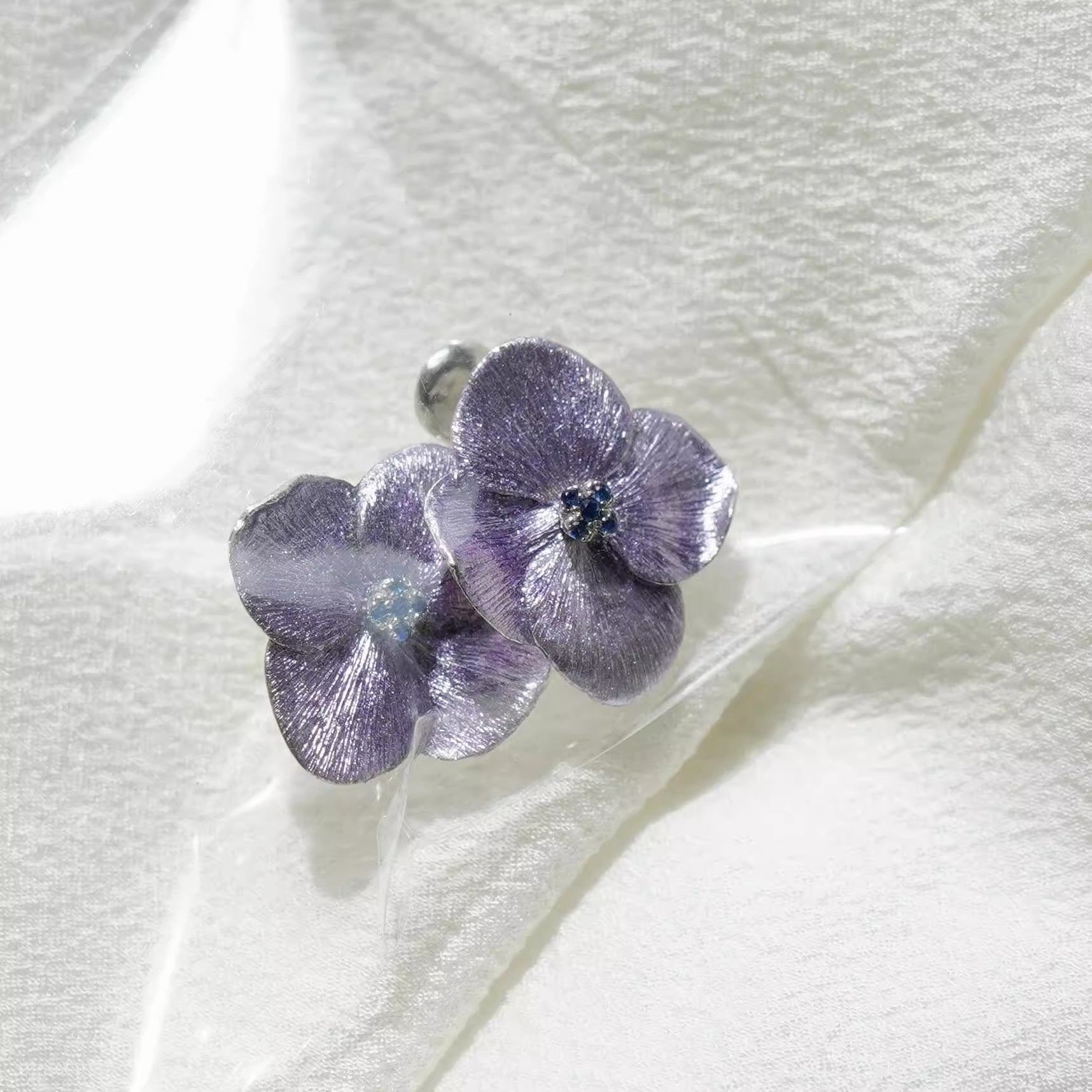 Cool Purple Pink Earrings Exquisite Niche Unique Stud Earrings Ear Accessories