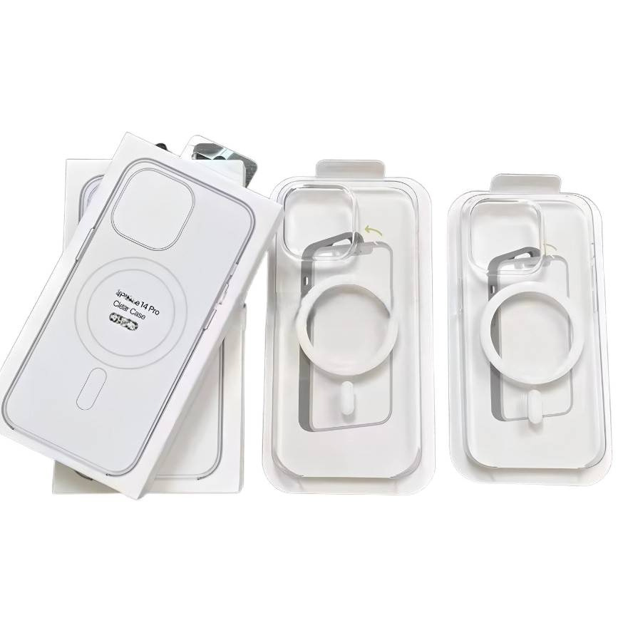 1:1 official transparent magnetic phone case for iPhone 17, non-yellowing, three-piece set, anti-drop hard case for iPhone 16 Pro