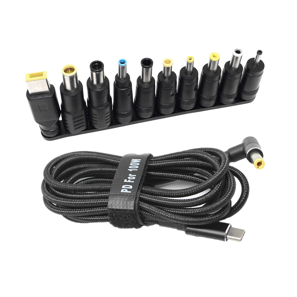 Type-C to DC fast charge laptop power cable 100W PD trigger cable 10-piece set conversion plug laptop