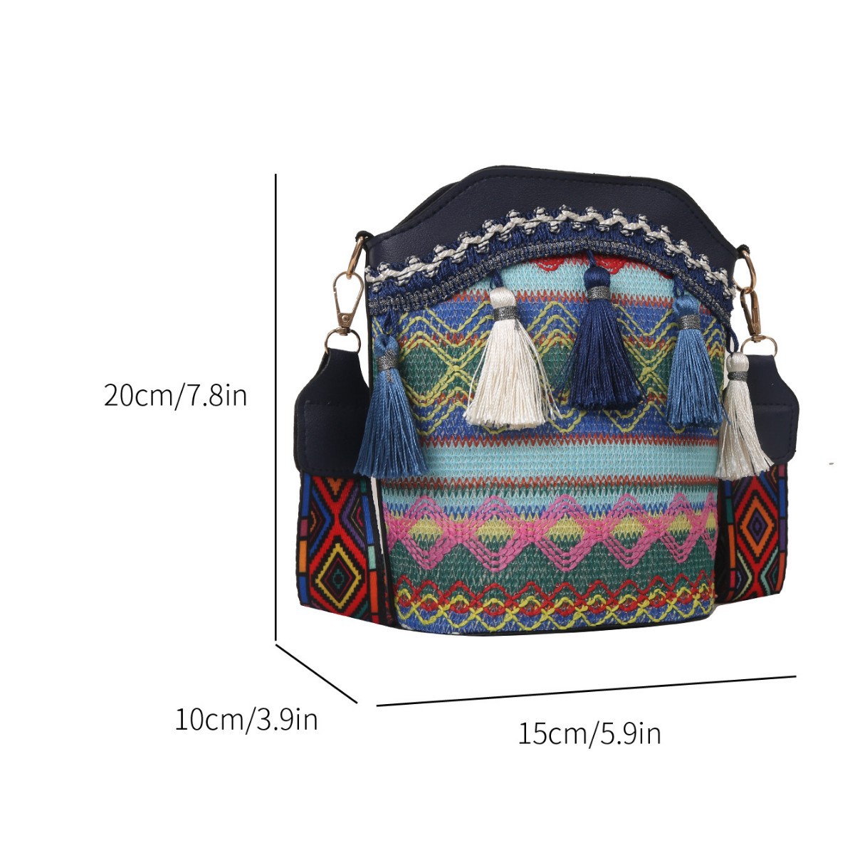 Ethnic Style Fringe Bucket Bag 2026 New Chinese Style Bag Woven Single Shoulder Crossbody Bag