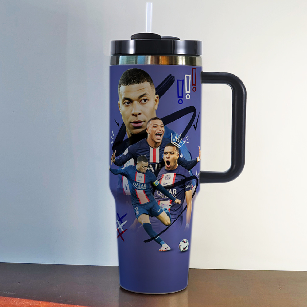 Stainless steel thermal cup Tumbler car cup World Cup football star custom 40OZ large capacity ice霸 cup