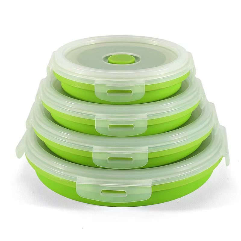 Food-grade folding silicone storage box, microwaveable lunch box, portable sealed meal box