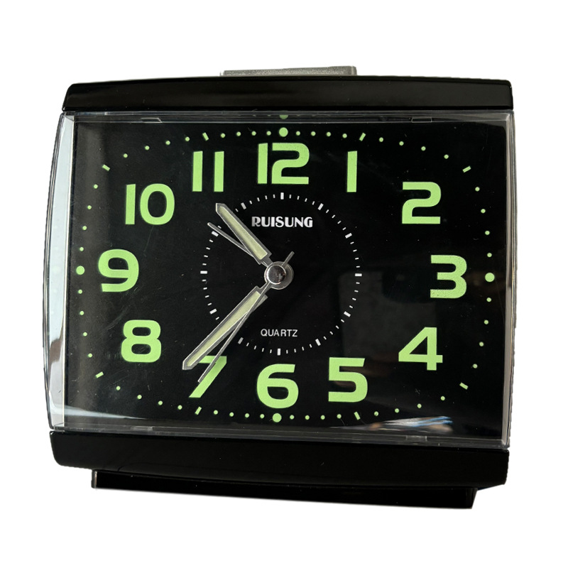 Square Large Alarm Clock with Light High-Quality Silent Movement Unbreakable Acrylic Mirror Desktop Clock