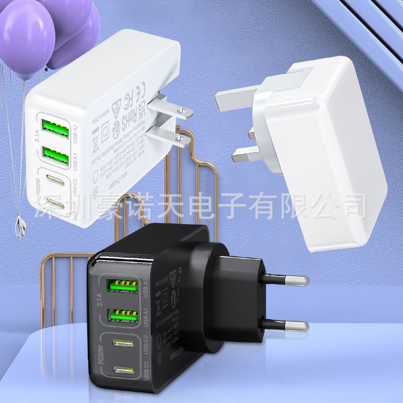 40W Samsung Charger 2C+2A US Fast Charging Head for Apple Samsung Phones Multi-Port Charger