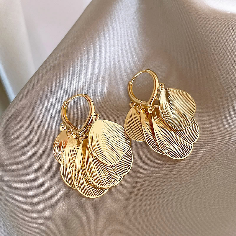 Gold Hollow Sheet Tassel Ear Cuff for Women 2026 New Earrings Earrings