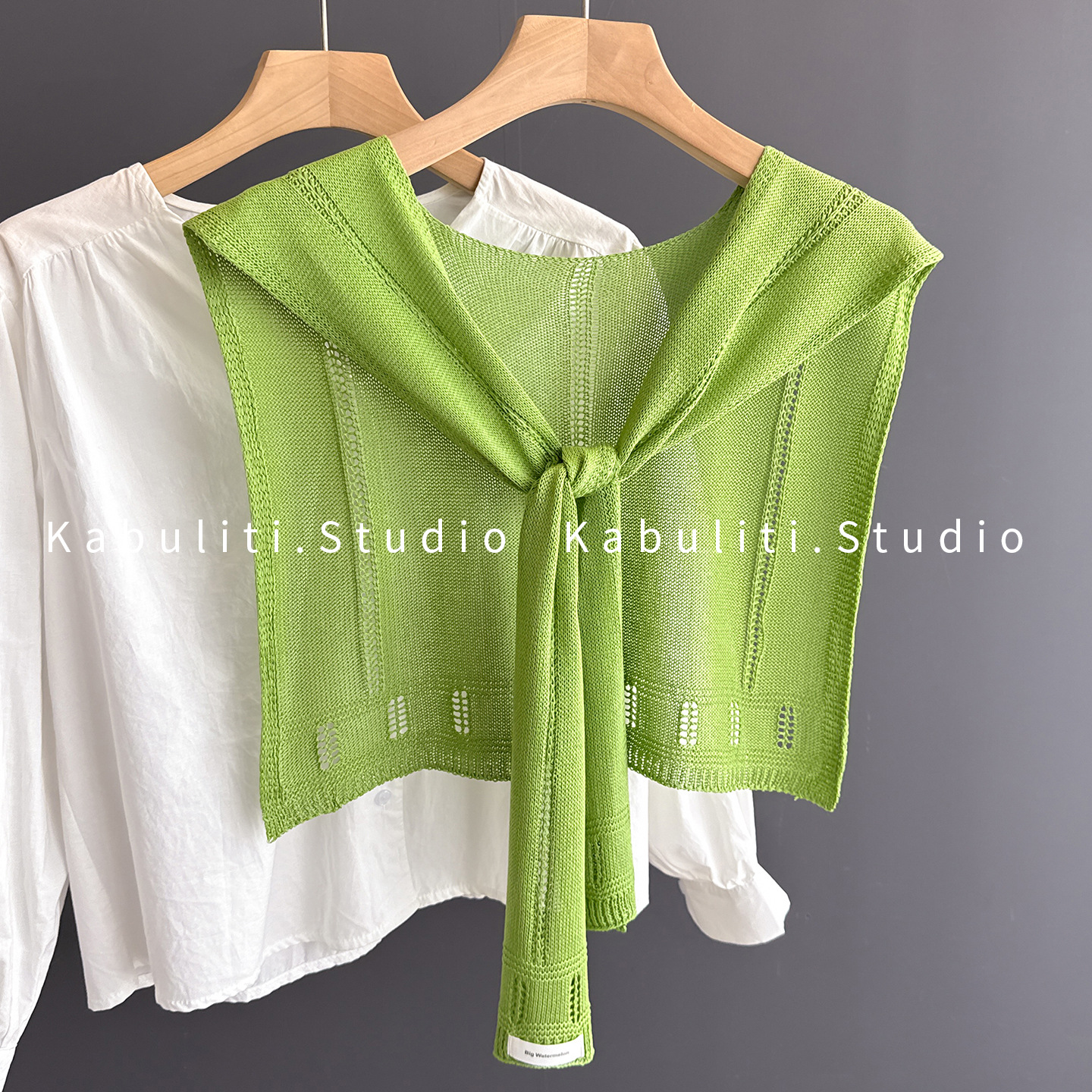 Outerwear knitted small shawl women off-white office air-conditioned room neck protection cape thin scarf matching shirt skirt