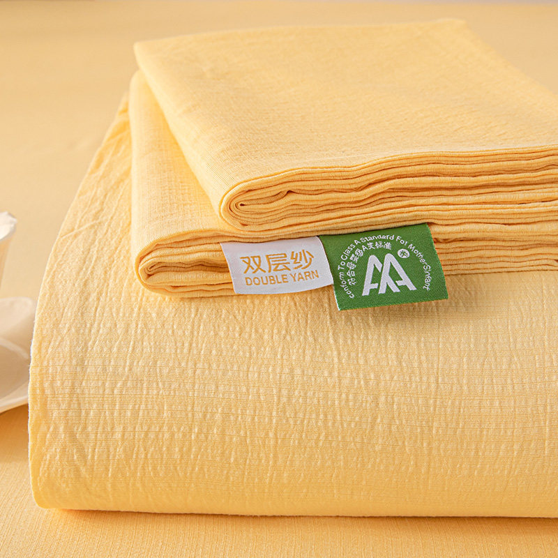 Summer double-layer gauze bed sheet single piece a class mother-infant grade dormitory single non-cotton pure cotton quilt cover pillowcase three-piece set 3