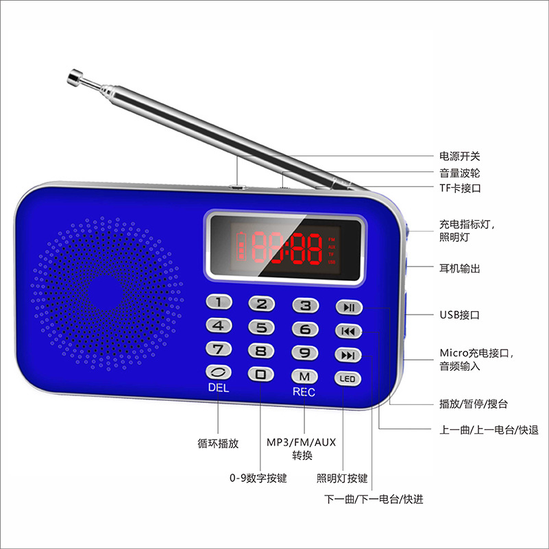 New Gift for Parents Mini Bluetooth Radio Speaker Universal Card Insert Radio Filial Piety Gift Excellent Choice