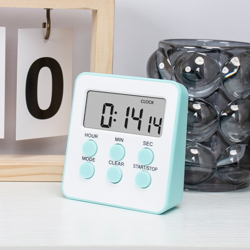 Multifunctional Timer Large Screen Kitchen Baking Timer with Clock Timer Student Time Manager