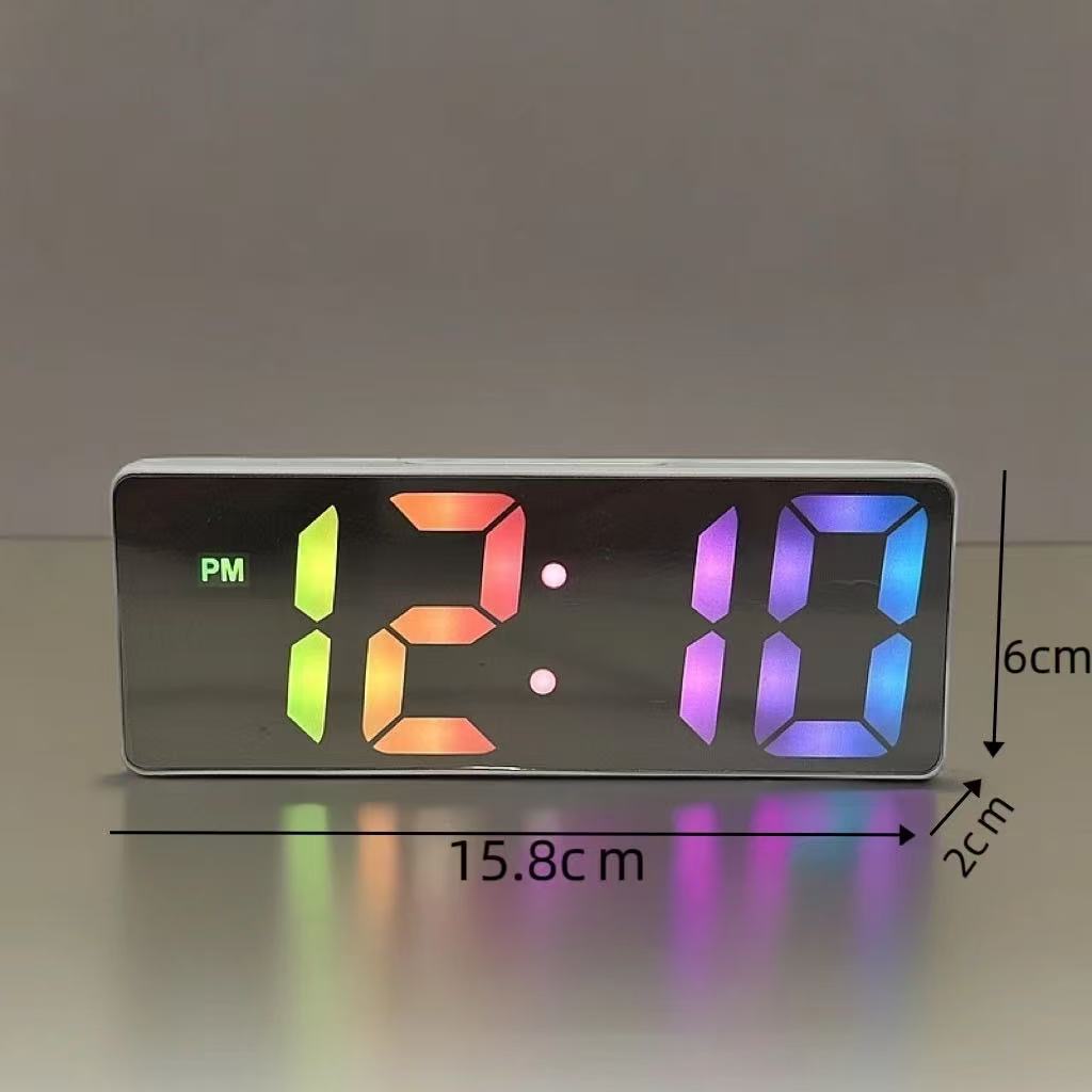New Alarm Clock LED Silent Smart Mirror Digital Small Alarm Clock Desktop Clock Student Electronic Clock