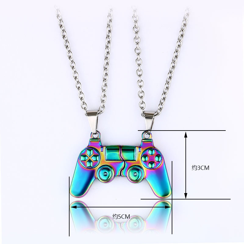 New Product Couple Magnetic Necklace Alloy Colorful Game Console Pendant Long Chain