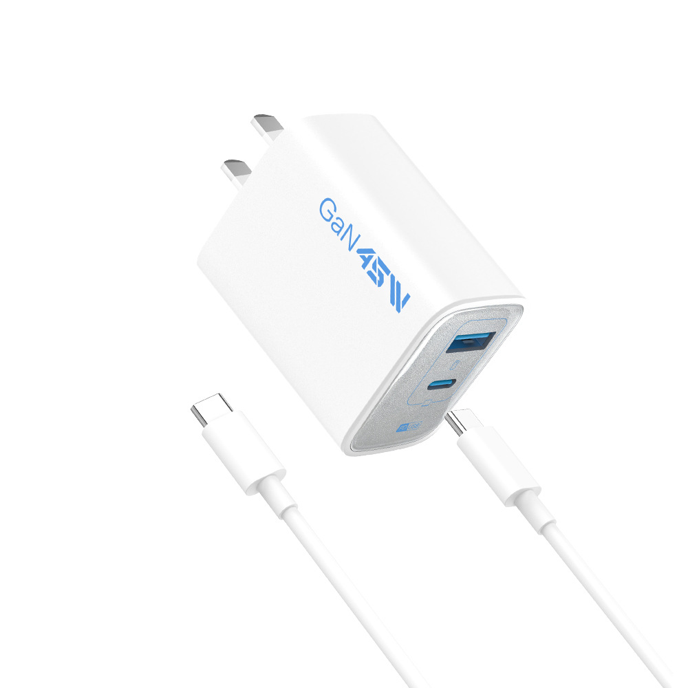 45W GaN charger for Apple Xiaomi phones with display fast charging dual port suitable for tablet laptop charging head