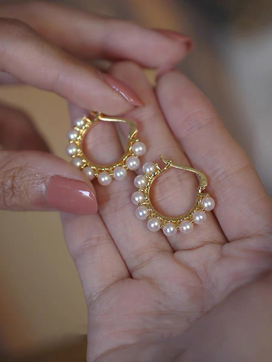 金色托（不含珠） · P1401多珠耳扣（5-5.5mm