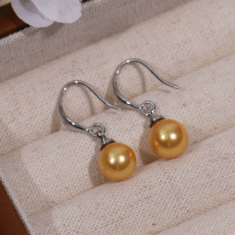 Natural Shell Pearl Ear Hook for Women Pearl Drop Earrings Exquisite Design Elegant Ear Accessories