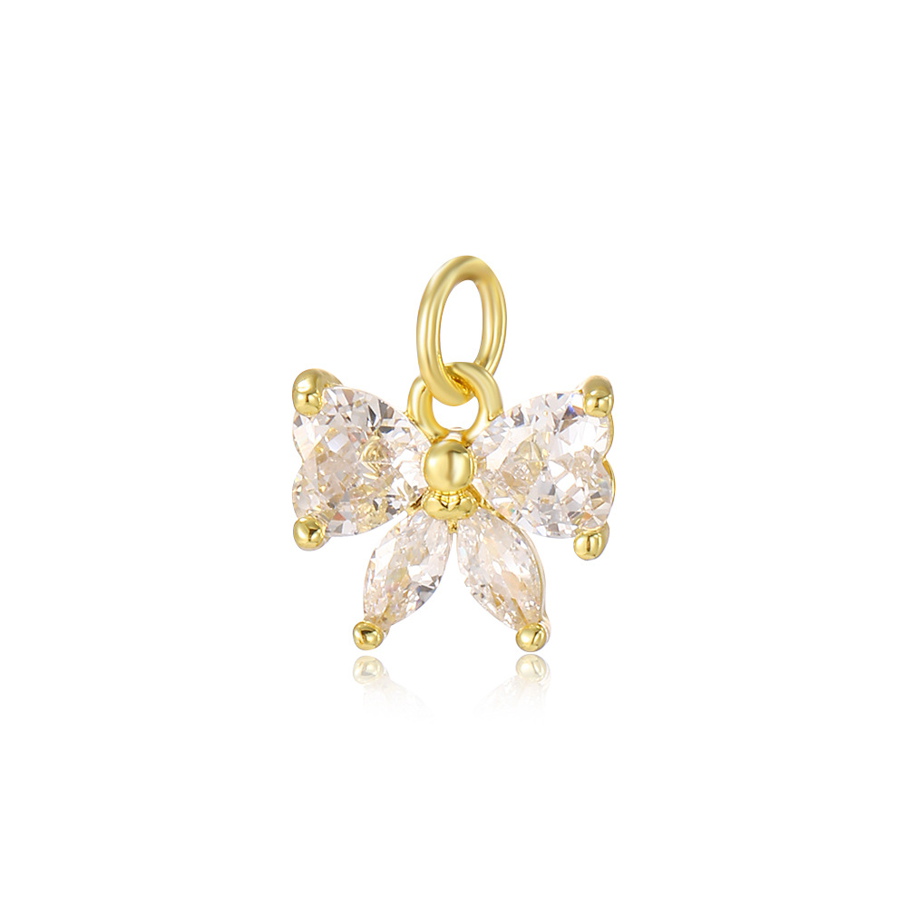 Niche simple set zircon butterfly & bow pendant DIY handmade necklace bracelet earring pendant jewelry accessories materials