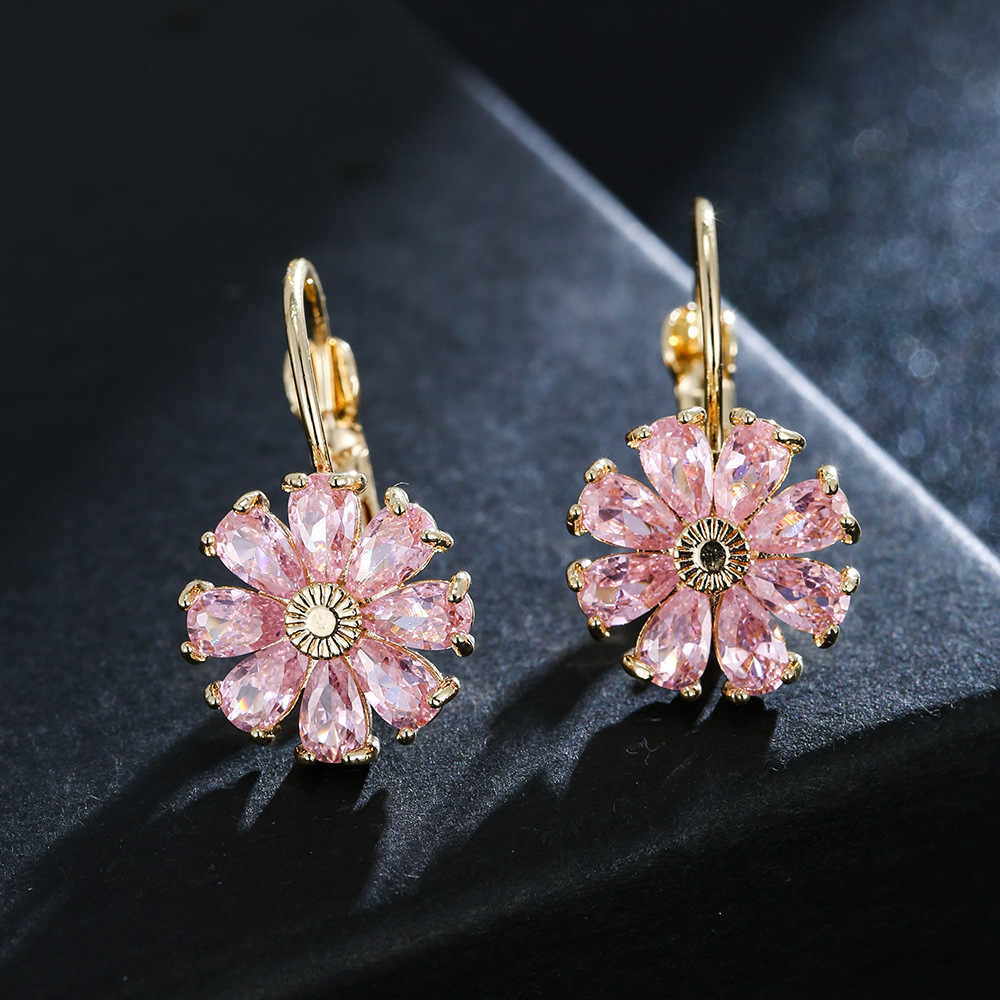 Popular colorful teardrop zirconia ear cuffs for women, ear ornaments