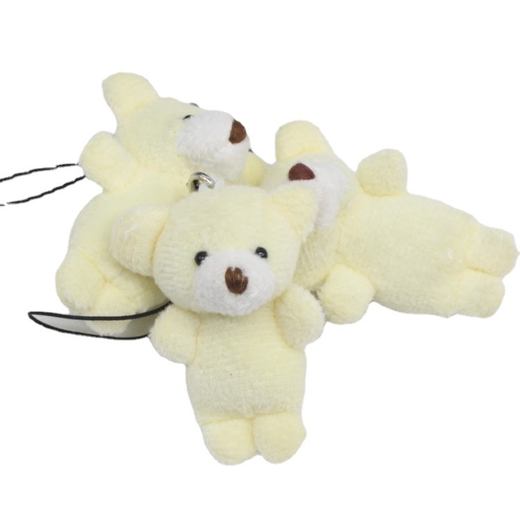 Plush Toy Jointed Bear Teddy Bear 3.5cm Jointed Bear Plush Charm Accessories Multiple Colors Available