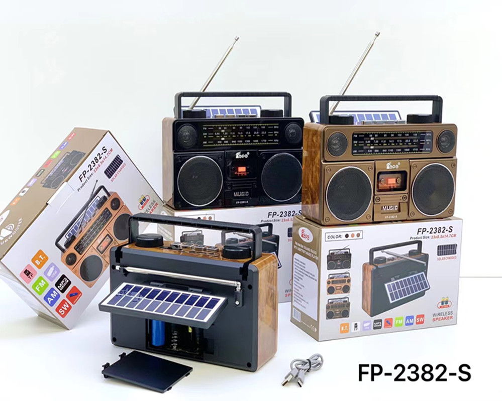 New FP-2382-S portable outdoor Bluetooth speaker audio with antenna radio solar speaker