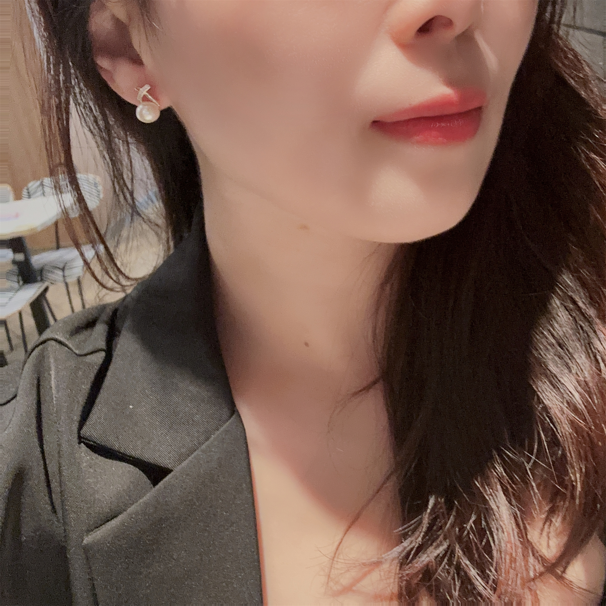 Oubiyabi Imitation Pearl Letter Earrings 881