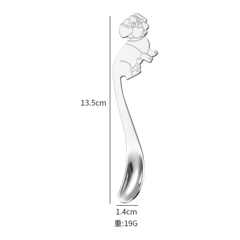 304 stainless steel spoon, line dog tableware, coffee hanging cup spoon, dessert stirring spoon, cartoon spoon